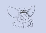 anthro clothing hat headgear headwear humor long_ears male notched_ear smile solo gwmthing metaphor:_refantazio heismay_noctule bat mammal sketch