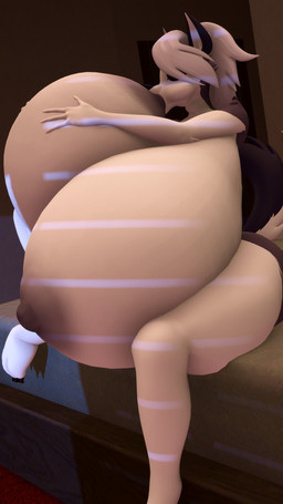 4_fingers anthro areola big_breasts breasts eyes_closed female fingers fur grey_areola grey_nipples hand_on_breast huge_breasts hyper hyper_breasts nipples nude revamped_anthros self_suckle solo tail white_body white_fur coriponer aeridiccore_(modeler) hellaverse helluva_boss mythology loona_(helluva_boss) canid canid_demon canine demon hellhound mammal mythological_canine mythological_creature 3d_(artwork) 4k 9:16 absurd_res digital_media_(artwork) hi_res