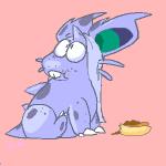 buckteeth eating female feral food hair hot_dog looking_up simple_background sitting solo teeth yeast cartoon_network ed_edd_n_eddy nintendo pokemon generation_1_pokemon nidoran nidoran♀ pokemon_(species) 1:1 low_res