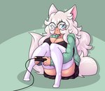 big_breasts bottomwear breasts cleavage clothed clothing eyewear female glasses heart_symbol huge_breasts legwear looking_at_viewer skirt solo thick_thighs thigh_highs wide_hips limebreaker jennifer_white animal_humanoid cat_humanoid felid felid_humanoid feline feline_humanoid humanoid mammal mammal_humanoid hi_res