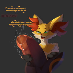 accidentally_gay anthro anthro_focus anthro_on_anthro big_penis bodily_fluids closeted drooling duo emanata erection faceless_anthro faceless_character faceless_male foreskin gaming genital_fluids genitals glans handjob heart_after_text heart_pupils heart_symbol in_denial leaking_precum long_inner_ear_fluff looking_at_genitalia looking_at_penis male male/male male_anthro male_focus no_homo open_mouth orientation_play partially_retracted_foreskin penile penis precum profanity saliva sex solo_focus straight_to_gay talking_to_another talking_to_partner text jarlium nintendo pokemon braixen eeveelution generation_2_pokemon generation_6_pokemon pokemon_(species) umbreon 1:1 absurd_res colored digital_media_(artwork) english_text hi_res shaded