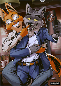anthro boop boyfriend/girlfriend canon_couple clothing duo electronics eyebrow_piercing eyewear facial_piercing female fluffy fluffy_tail glasses hand_holding holding_object holding_partner holding_phone male male/female nose_boop phone piercing selfie smile suit tail wearing_glasses wrapped_around_partner sygnatus dreamworks the_bad_guys diane_foxington mr._wolf_(the_bad_guys) canid canine canis fox mammal wolf hi_res