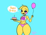 anthro beakless bib clothing eyebrows female fingers food machine pink_cheeks sharp_teeth smile solo teeth underwear white_eyes yellow_body retr0foxx five_nights_at_freddy's five_nights_at_freddy's_2 scottgames toy_chica_(fnaf) animal_humanoid animatronic avian avian_humanoid bird chicken galliform gallus_(genus) humanoid phasianid robot robot_humanoid 4:3 hi_res