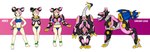 3_eyes 4_fingers 4_toes 5_fingers 5_toes accessory all_fours anthro barefoot big_breasts bikini bikini_bottom bikini_top black_body black_hair blue_tongue blush bottomwear breasts claws clothing ears_up featureless_breasts feet female finger_claws fingers front_view hair hair_accessory hair_bun hairband hands_on_hips huge_breasts long_tail looking_at_hand looking_down_at_self machine medium_hair metal metallic_body mostly_clothed multi_eye navel no_pupils nude one_eye_closed open_mouth pink_background pink_hair pink_metal pupils quadruped semi-anthro sharp_teeth side_view simple_background smile snout solo species_transformation spread_legs spreading standing swimwear tail teeth text toe_claws toes tongue tongue_out torn_bottomwear torn_clothing transformation transformation_sequence transformation_through_technology two-piece_swimsuit white_background white_body white_skin worried worried_look wristband yellow_claws yellow_eyes yellow_sclera ivanks hasbro takara_tomy transformers transformers:_prime transformers_aligned_continuity miko_nakadai human mammal robot absurd_res english_text hi_res