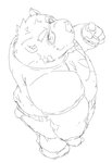 anthro bottomwear butt clothing eyewear glasses humanoid_hands kemono male overweight overweight_anthro overweight_male pants shirt simple_background solo topwear white_background train_(artist) lifewonders tokyo_afterschool_summoners volos_(tas) bear mammal 2018 monochrome