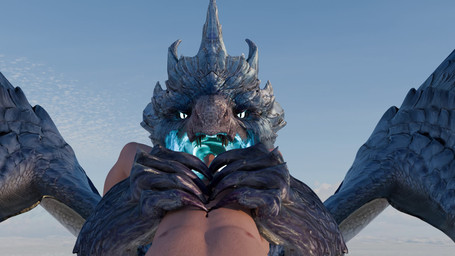 ambiguous_gender bioluminescence blood bodily_fluids consistent_pov duo feral first_person_view glowing grabbing_body holding_another ice long_tongue male male/ambiguous oral oversized_oral questionable_consent scales sex size_difference stab stab_wound tongue tongue_out tonguejob decary aredatori_(modeler) capcom monster_hunter mythology dragon human mammal mythological_creature mythological_scalie scalie velkhana animated hi_res short_playtime tagme webm