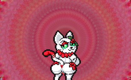 >:3 abstract_background accessory anthro anus bedroom_eyes breasts butt butt_focus cartoon_freckles clothing eyebrows eyelashes eyeshadow female food freckled_face freckles furgonomics genitals gloves green_sclera handwear holidays holly_(plant) jewelry long_eyelashes looking_at_viewer looking_back makeup mittens narrowed_eyes neck_tuft nude outline plant pointy_ears prick_ears raised_eyebrow red_anus red_eyeshadow ring seductive side_boob solo spiral_background spread_butt spreading style_emulation tail tail_accessory tail_jewelry tail_ring tuft vulva white_body white_skin wristband alexis_wasilla christmas junipurr domestic_cat felid feline felis food_creature mammal digital_media_(artwork) pixel_(artwork) shaded
