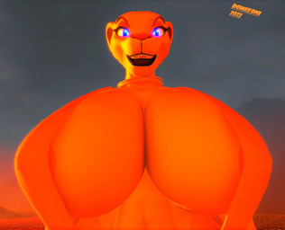 anthro big_breasts bikini bikini_top breasts clothing female glowing glowing_eyes huge_breasts hyper hyper_breasts lava lips looking_at_viewer looking_down pose smile solo swimwear topwear two-piece_swimsuit domizoni disney the_lion_king nala_(the_lion_king) felid lion mammal pantherine 3d_(artwork) digital_media_(artwork) pinup source_filmmaker_(artwork)