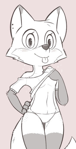 anthro arm_tuft arms_bent biped blep blush blush_lines blushing_at_viewer breasts cheek_tuft claws closed_smile clothed clothed_anthro clothed_female clothing clothing_lift dipstick_ears ear_markings ear_piercing ear_stud elbow_tuft eyelashes facial_tuft female female_anthro finger_claws fingers freckled_face freckled_hips freckles front_view fur fur_tuft hand_on_breast hand_on_hip hand_on_own_breast hand_on_own_hip iris legs_together long_tail markings mouth_closed multicolored_ears navel no_bra panties pantsless pantsless_anthro pantsless_female piercing pose pupils shirt shirt_lift shoulderless_shirt silly_face simple_background slim slim_anthro slim_female small_breasts smile smiling_at_viewer snout solo sparkles tail thigh_highs_(marking) tongue tongue_out topwear tuft underwear theartmanor canid canine fox mammal greyscale hi_res monochrome pinup portrait three-quarter_portrait