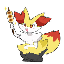 3_fingers 3_toes ambiguous_anthro ambiguous_gender anthro arm_tuft big_tail black_body black_fur blush bodily_fluids candy cheek_tuft chest_tuft crouching dessert digitigrade dipstick_tail drooling eyes_closed facial_tuft feet fingers flesh_fang fluffy fluffy_tail food fur holding_object holding_stick inner_ear_fluff licking licking_lips markings marshmallow multicolored_body multicolored_fur nude_ambiguous nude_anthro open_mouth open_smile orange_body orange_eyes orange_fur orange_nose orange_tail_tip pointy_ears prick_ears raised_arm saliva shoulder_tuft side_view simple_background smile solo sparkles sparkling_eyes stick tail tail_markings tail_motion tailwag toes tongue tongue_out tuft two_tone_tail white_background white_body white_fur yellow_body yellow_fur yellow_tail tontaro nintendo pokemon braixen canid generation_6_pokemon mammal pokemon_(species) 1:1 2021 2d_animation animated cel_shading digital_drawing_(artwork) digital_media_(artwork) frame_by_frame full-length_portrait loop no_sound portrait shaded short_playtime video