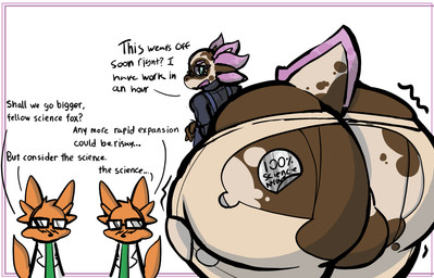 anthro backsack balls big_balls big_butt biped butt dialogue genitals group huge_balls huge_butt hyper hyper_balls hyper_butt hyper_genitalia male male_anthro text trio wide_hips hornyaxolotl harmomy_(hornyaxolotl) amphibian aquatic axolotl canid canine fox mammal mole_salamander salamander absurd_res english_text hi_res