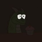 anthro birthday_cake breath cake candle cupcake dark dessert female feral fire food light male solo rathkin mythology dragon mythological_creature mythological_scalie scalie animated low_res short_playtime