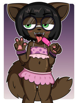 abstract_background anthro arm_tuft bangs belly bikini bikini_top biped black_hair blush bob_cut border bottomwear bracelet braces brown_arms brown_belly brown_chest brown_ears brown_face brown_hands brown_inner_ear brown_legs brown_neck brown_tail clothing elbow_tuft eyewear fangs female female_anthro fingerpads floating_eyebrows fluffy fluffy_tail food frilly frilly_bikini frilly_bottomwear frilly_clothing frilly_skirt frilly_swimwear gesture glasses gradient_background green_eyes hair half-closed_eyes hand_gesture handpaw jewelry knock-kneed licking_popsicle looking_aside midriff miniskirt narrowed_eyes navel open_mouth outline pattern_bikini_top pattern_clothing pawpads paws pink_pawpads popsicle pose round_glasses simple_background skirt standing swimwear tail teeth throat tongue tongue_out tuft two-piece_swimsuit uvula v_sign wearing_glasses white_border young young_anthro young_female dreameclipsewolf sasha_(dreameclipsewolf) domestic_cat felid feline felis mammal absurd_res cel_shading colored digital_media_(artwork) hi_res shaded