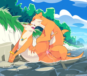 animal_genitalia bodily_fluids cum cum_in_vagina cum_inside duo female feral genital_fluids genitals male male/female outside partially_submerged river sex sheath vaginal conditional_dnp insomniacovrlrd passiontail_isle alice_(insomniacovrlrd) mammal mustelid whirlott_(insomniacovrlrd)