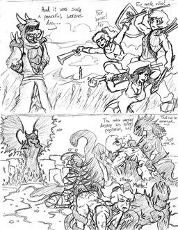 armor bdsm blindfold bondage bound breasts clothed clothing corruption female forced fully_clothed genitals group heart_symbol horn magic male male/female mountain muscular nude penis rape sex tentacles text weapon serth instant_loss_2koma mythology dragon human mammal monster mythological_creature mythological_scalie reptile scalie english_text greyscale hi_res monochrome incest_(lore) sibling_(lore)