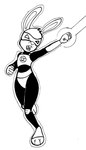 anthro biped female flying mask open_mouth ring solo superhero superhero_costume reddragonkan dc_comics disney green_lantern zootopia judy_hopps lagomorph leporid mammal rabbit crossover monochrome traditional_media_(artwork)