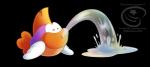 conjoined_eyes eyes_closed female feral fin food solo tail tail_fin water piranha2021 mario_bros nintendo paper_mario sushie cheep_cheep fish marine alpha_channel hi_res