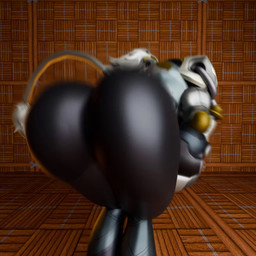 big_butt biped butt butt_focus butt_jiggle cybernetics hair jiggle_physics jiggling machine male metallic_body nude presenting presenting_hindquarters simple_animation solo tail twerking itazura_(artist) mihoyo zenless_zone_zero banyue_(zenless_zone_zero) android cyborg robot 1:1 3d_(artwork) 3d_animation animated blender_(artwork) digital_media_(artwork) hi_res high_framerate no_sound short_playtime webm