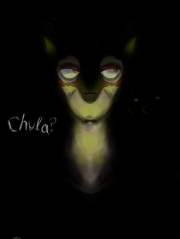anthro bodily_fluids dark duo glowing glowing_eyes horror_(theme) looking_aside low_light male male/male scared solo sweat text rudolph4444 echo_(game) echo_(series) echo_project chase_hunter leo_alvarez canid canine canis mammal mustelid otter red_wolf river_otter wolf hi_res