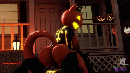 anthro balls big_balls big_breasts big_butt big_penis black_body black_fur breasts butt clothing costume cowgirl_position duo exposed_breasts female from_front_position fur genitals glowing glowing_eyes halloween_costume halloween_decoration holidays jack-o'-lantern looking_back male male/female nude on_bottom on_top orange_body orange_skin outside penetration penis sex vaginal vaginal_penetration juicyducksfm sound_warning petruz_(modeler) plumenjoyerse_(audio) twilightv0ids_(modeler) epic_games fortnite halloween fan_character hellhound_(petruz) spice_(fortnite) victor_(armada) canid canine canis domestic_cat felid feline felis mammal wolf 3d_(artwork) animated digital_media_(artwork) hi_res short_playtime sound source_filmmaker_(artwork) webm