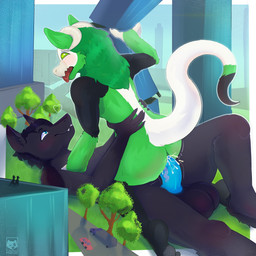 ahegao anal anal_penetration anthro anthro_on_anthro big_penis black_body bodily_fluids building building_destruction butt city city_destruction crush cum cum_drip cum_on_body destruction dominant dripping duo erection genital_fluids genitals green_wolf heart_eyes heart_symbol huge_penis long_tail looking_pleasured macro male male/male moan muscular muscular_male outside penetration penis public ruins size_difference stomping sweat tail white_tail mirok frost_fire777 greg_the_sergal canid canine canis mammal sergal wickerbeast wolf 1:1 absurd_res hi_res