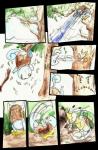 angry bandage comic detailed_background feral forest generation_1_pokemon male nintendo ouch outside plant pokemon pokemon_(species) qlock reptile scalie squirtle tree turtle
