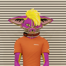 black_nose blonde_hair collar femboy fur hair inner_ear_fluff male multicolored_body multicolored_fur muzzle_(object) muzzled pink_body pink_fur prisoner tuft two_tone_body two_tone_fur yellow_body yellow_eyes yellow_fur mondsikel go_to_horny_jail teom99 canid canine fox mammal rexouium 1:1 3d_(artwork) absurd_res digital_media_(artwork) hi_res meme