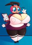 anthro big_breasts blush breasts clipboard clothing dialogue female heart_after_text heart_symbol holding_clipboard holding_object huge_breasts motion_lines motion_outline multi_arm multi_limb non-mammal_breasts pokemorph smile solo stuttering subtle_motion_lines text text_with_heart thick_thighs wide_hips huztar nintendo pokemon patsy_bennett arthropod generation_2_pokemon insect ledian pokemon_(species) english_text hi_res