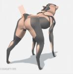 butt female feral machine quadruped rear_view simple_background solo standing white_background scaglietti canid canine canis domestic_dog mammal robot robot_dog 2019 digital_media_(artwork) hi_res