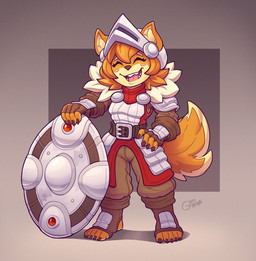 5_fingers 5_toes anthro armor belt biped blush bottomwear claws clothed clothing colored_nails eyebrows eyelashes eyes_closed feet female fingers footwear fur fur_trim hair hand_on_hip handwear headgear helmet holding_object legwear melee_weapon nails open_mouth orange_body orange_fur shield shoes simple_background smile solo standing teeth toe_claws toes tongue topwear weapon goobone dog_knight_rpg maci_(ceehaz) canid canine canis domestic_dog mammal pomeranian spitz 2020 digital_media_(artwork) hi_res signature