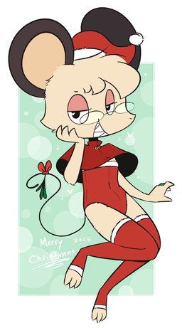 anthro bedroom_eyes bow_accessory clothing eyewear female flat_chested fur glasses holidays legwear leotard mistletoe narrowed_eyes plant seductive solo tan_body tan_fur thigh_highs theartmanor christmas pandemonium_wizard_village molte mammal murid murine rodent 2025 digital_drawing_(artwork) digital_media_(artwork) full-length_portrait hi_res portrait