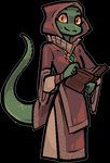 alpha_channel anthro book clothed clothing female green_body jam_(artist) lizard reptile scalie simple_background smile solo tail transparent_background