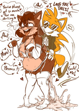2_tails adolescent age_difference ahegao ambiguous_penetration anthro anthro_on_anthro armwear begging begging_for_more begging_pose big_breasts black_nose black_tie_(suit) bodily_fluids bottomless bow_tie breasts bridal_gauntlets bridal_lingerie bride brown_body brown_fur brown_hair butt butt_grab clothed clothing cum cum_explosion cum_inside cum_splatter dialogue digit_ring dipstick_tail dress duo excessive_cum excessive_genital_fluids eyewear female female_penetrated floating footwear fur genital_fluids genitals glasses gloves hair hand_on_butt handwear happy happy_sex heart_symbol jewelry lactating lactating_during_sex larger_female larger_penetrated legwear lingerie looking_pleasured male male/female male_penetrating male_penetrating_female markings married multi_tail navel nipples older_female open_mouth orgasm penetration pose pregnant pregnant_sex ring saliva scut_tail sex short_tail simple_background size_difference skimpy smaller_male speech_bubble suit sunglasses sweat tail tail_markings text thick_thighs tongue tongue_out vulva wedding wedding_dress wedding_ring wedding_veil white_background yellow_body yellow_fur young young_anthro young_male younger_male fakeryway archie_comics sega sonic_the_hedgehog_(archie) sonic_the_hedgehog_(comics) sonic_the_hedgehog_(series) miles_prower sally_acorn canid canine chipmunk fox ground_squirrel mammal rodent sciurid 2020 english_text hi_res