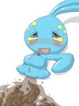 anus blush feces female feral genitals lying on_back pussy scatplay simple_background solo white_background lobs nintendo pokemon generation_4_pokemon legendary_pokemon manaphy pokemon_(species) 3:4