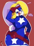 2018 3:4 anthro belt big_breasts big_butt binky_bunny blonde_hair blue_eyes bodysuit breasts butt clothing cosplay crossover crossover_cosplay curvy_figure dc_comics dialogue digital_media_(artwork) english_text female fingers fur gesture gloves hair handwear hi_res hourglass_figure huge_breasts huge_butt inkit89 lagomorph leporid looking_at_viewer mammal multicolored_body multicolored_fur purple_body purple_fur rabbit salute simple_background skinsuit solo stargirl talking_to_viewer text thick_thighs tight_clothing tiny_toon_adventures voluptuous warner_brothers white_body white_fur wide_hips