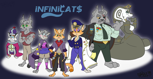 apode eye_scar facial_scar female group jewelry jewelry_only legless male scar serpentine toony doodledoggy domestic_cat draconcopode felid feline felis mammal naga reptile scalie snake absurd_res hi_res