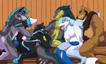 anal anal_penetration anthro eye_contact fellatio group group_sex looking_at_another male male/male male_penetrated male_penetrating male_penetrating_male oral oral_penetration orgy pawpads paws penetration penile sex spitroast tail tongue tongue_out inufaiya nintendo pokemon atlas_(motowolf350) brom_(sahurus) pause_(kztxl7) stallone_(stallonewolf) bear canid canine canis generation_7_pokemon mammal pokemon_(species) primarina sergal wolf hi_res