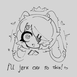 anthro femboy floppy_ears hair hair_over_eye heart_symbol hearts_around_head lop_ears male nervous nervous_smile solo text tired_eyes probablyavv avv_(probablyavv) lagomorph leporid mammal rabbit 1:1 headshot_portrait low_res monochrome portrait reaction_image