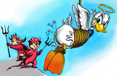 angel_costume anthro beak bottomless brown_body brown_fur butt butt_torture clothed clothing costume devil_costume feathers fur group holidays male monobutt pain pitchfork tail tail_feathers tools trio white_body white_feathers zdrer456 disney halloween chip_(disney) dale_(disney) donald_duck anatid anseriform avian bird chipmunk duck ground_squirrel mammal rodent sciurid