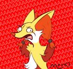 aaaaaaaaaaa ambiguous_gender angry anthro cute_fangs fangs hair pulling_hair screaming solo teeth text text_background toony touching_hair yelling mahoxy nintendo pokemon delphox generation_6_pokemon pokemon_(species) 2018 hi_res meme reaction_image signature