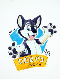 anthro black_body black_fur black_pawpads blue_eyes fingerpads fur glistening glistening_eyes logo male male_anthro nude open_mouth pawpads pink_tongue simple_background solo text tongue tongue_out white_background white_body white_fur young young_anthro young_male pandapaco canid canine canis domestic_dog husky mammal nordic_sled_dog spitz 2017 artist_logo dated english_text half-length_portrait painting_(artwork) portrait signature traditional_media_(artwork) traditional_painting_(artwork)