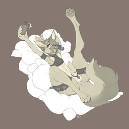 accessory animal_genitalia animal_penis anthro balls bell camera canine_genitalia canine_penis feet femboy genitals hair_accessory hairclip hindpaw knot lying male nude on_back paws penis raised_leg selfie sheath solo tongue tongue_out mokabur canid canine canis domestic_dog german_shepherd herding_dog mammal pastoral_dog 1:1 2017 monochrome