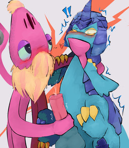 7_tentacles animal_genitalia animal_penis balls beard blue_body blush bodily_fluids cum duo ejaculation equine_genitalia equine_penis facial_hair feral genital_fluids genitals heart_symbol horn male male/male penis pink_body speaker stroking_penis tentacle_masturbation tentacles vein veiny_penis itkkari big_blue_bubble my_singing_monsters mythology cephalopod coleoid cranchee equid equine mammal marine mollusk mythological_creature mythological_equine octopodiform octopus strombonin unicorn hi_res
