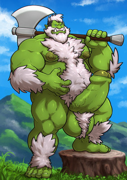 alternate_species arm_hair axe ball_tuft balls barazoku battle_axe beard belly belly_hair biceps big_balls big_muscles big_penis body_hair chest_hair erection eyebrow_piercing facial_hair facial_piercing foreskin genitals green_body green_skin grey_hair hair happy_trail holding_melee_weapon holding_object holding_weapon huge_balls huge_muscles huge_penis humanoid_genitalia humanoid_penis hyper hyper_balls hyper_genitalia hyper_penis leg_hair looking_at_viewer male melee_weapon musclegut muscular muscular_humanoid muscular_male nipples not_furry nude penis piercing pubes quads smile solo standing tuft tusks weapon weapon_on_shoulder white_hair grisser conal_(character) humanoid orc 2020 absurd_res hi_res