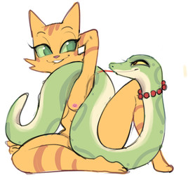 anthro anthro_on_feral areola bent_arm bent_legs bestiality big_eyes big_iris biped black_eyebrows breasts cheek_tuft closed_smile clothed clothed_feral clothing convenient_censorship curved_eyebrows duo eye_contact eyebrows eyelashes eyeliner facial_markings facial_tuft feet female female/female female_on_anthro female_on_feral feral forked_tongue front_view fur fur_tuft gem glistening glistening_eyes green_body green_eyes green_sclera hand_behind_head head_markings interspecies iris jewelry jewelry_only looking_at_another makeup markings mature_anthro mature_female mature_feral mostly_nude mostly_nude_female mouth_closed multicolored_body necklace necklace_only nipples no_pupils nude nude_anthro nude_female orange_body orange_eyelids orange_eyes orange_fur orange_stripes pearl_(gem) pearl_necklace pink_areola pink_nipples pink_nose pointy_ears pose prick_ears red_jewelry red_necklace red_tongue serpentine simple_background small_breasts smile smiling_at_another smiling_at_partner spread_legs spreading striped_arms striped_body striped_face striped_fur striped_legs stripes teeth thick_thighs thin_eyebrows toes tongue tongue_out tuft two_tone_body white_background white_body wrapped yellow_sclera dbaru litterbox_comics fran_(litterbox_comics) nameless_character domestic_cat felid feline felis mammal pit_viper rattlesnake reptile scalie snake tabby_cat viper eyelids 2022 colored_sketch digital_drawing_(artwork) digital_media_(artwork) hi_res sketch