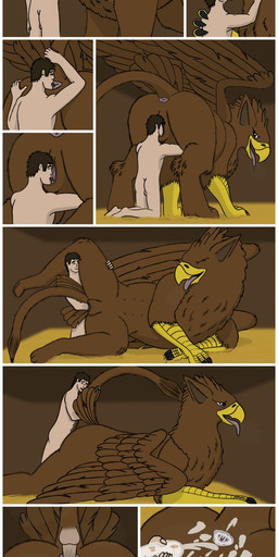 anal anal_penetration anus balls bestiality cunnilingus female female_feral female_on_human feral feral_penetrated fisting french_kissing genitals human_on_feral human_penetrating interspecies kissing larger_female larger_feral larger_penetrated larger_sub male male/female male_human male_on_feral nude oral penetration penile penile_penetration penis_in_ass raised_tail sex size_difference smaller_human smaller_male submissive tail tail_anus vaginal vaginal_fisting vaginal_penetration vulva midnightgryphon mythology avian bird felid gryphon human lion mammal mythological_avian mythological_creature pantherine absurd_res comic hi_res