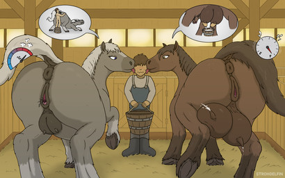 animal_genitalia animal_vulva anus bestiality big_butt big_teats bodily_fluids breast_milking brown_body bucket butt cheek_lick clitoral_winking clitoris clothed clothing container crotch_breasts equine_anus equine_genitalia equine_vulva face_lick female feral feral_penetrated genital_fluids genitals grey_body group heat_(temperature) hooves huge_teats human_on_feral human_penetrating human_penetrating_feral in_heat interspecies lactating larger_female larger_feral larger_penetrated licking looking_at_another looking_at_partner male male/female milk penetration puffy_anus realistic_feral sex size_difference stable sweat sweaty_butt teat_size_difference teats tongue udders vaginal_fluids vulva strohdelfin equid equine horse human mammal hi_res
