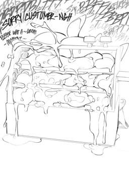 anthro anus ass_up bakery bent_over butt excessive_feces feces female hyper hyper_feces messy pooping public scatplay solo sound_effects catsstuff lass 3:4 hi_res