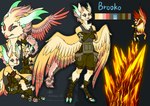 absurd_res anthro avian beak clothed clothing digital_media_(artwork) fur gryphon hair hi_res hooves horn looking_at_viewer male mythological_avian mythological_creature mythology rinkamo signature simple_background solo tail wings wolfennecus(world)