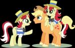 bow_(feature) bow_tie clothing cowboy_hat crossgender cutie_mark female feral flirting group hair hat headgear headwear horn identical_twins male red_hair simple_background transparent_background arcane-angel friendship_is_magic hasbro my_little_pony mythology applejack_(mlp) flam_(mlp) flim_(mlp) earth_pony equid equine horse mammal mythological_creature mythological_equine pony unicorn alpha_channel hi_res sibling_(lore) sister_(lore) sisters_(lore) twins_(lore)